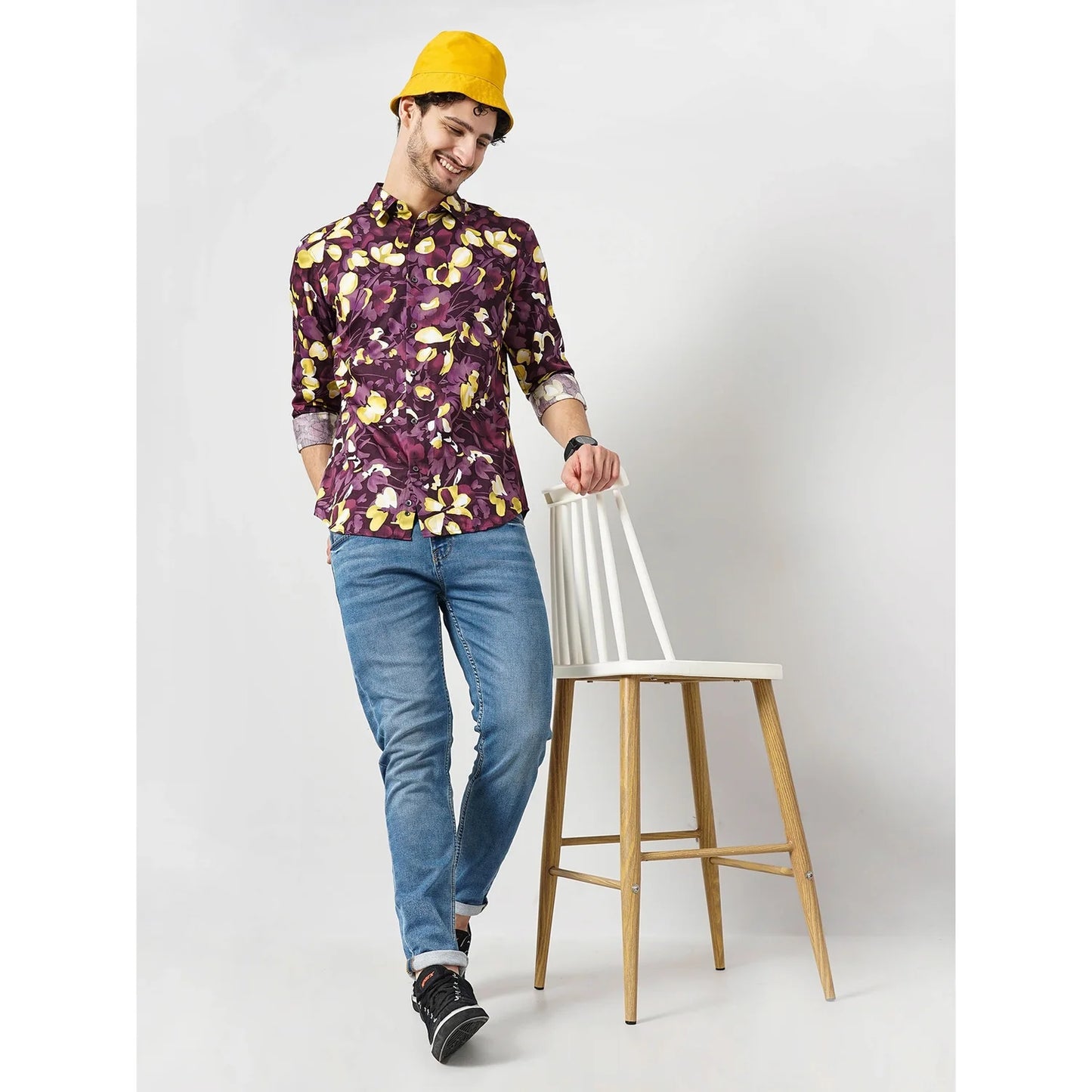 Cream Floral Cotton Shirt