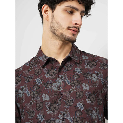 Cream Floral Viscose Shirt