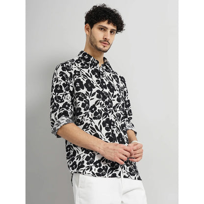 Cream Floral Linen Shirt