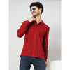 Celio* Solid Regular Fit Cotton Red T-Shirt
