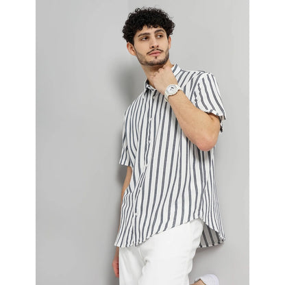 Cream Striped Cotton Shirt