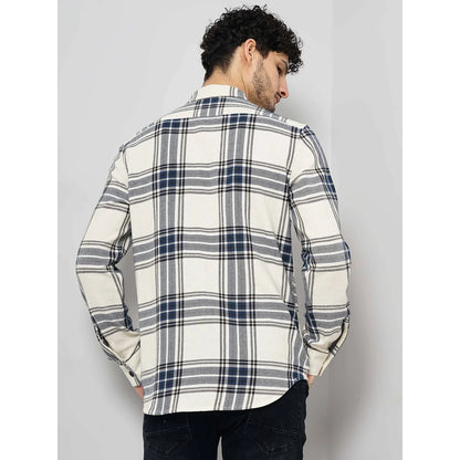 Cream Checks Cotton Shirt