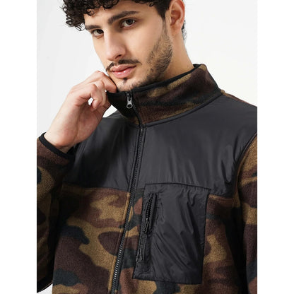 Brown Camouflage Polyester Jacket