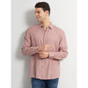Celio* Solid Regular Fit Linen Pink Shirt