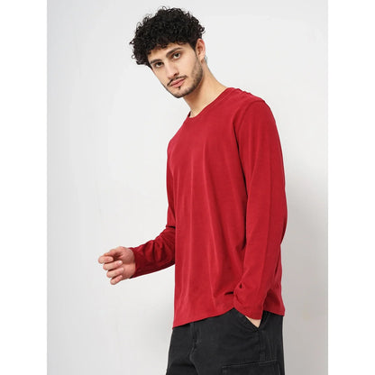 Red Solid Cotton T-Shirt