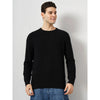 Celio* Solid Regular Fit Cotton Black Sweater