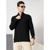 Celio* Solid Regular Fit Cotton Black Sweater