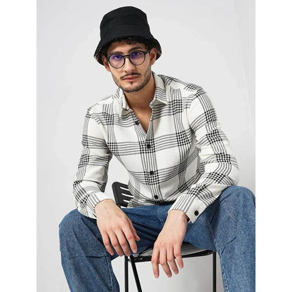 White Checked Cotton Shirt