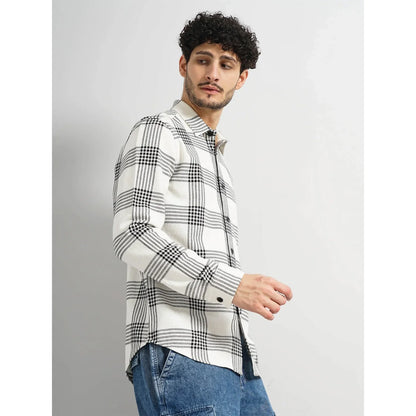 White Checked Cotton Shirt