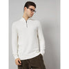Celio* Solid Regular Fit Cotton White Sweater