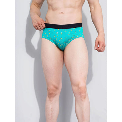 Celio* Cotton-Blend Regular Fit Green Boxer