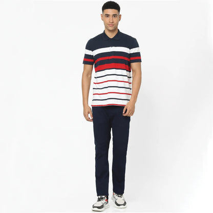 Red Striped Cotton Polo