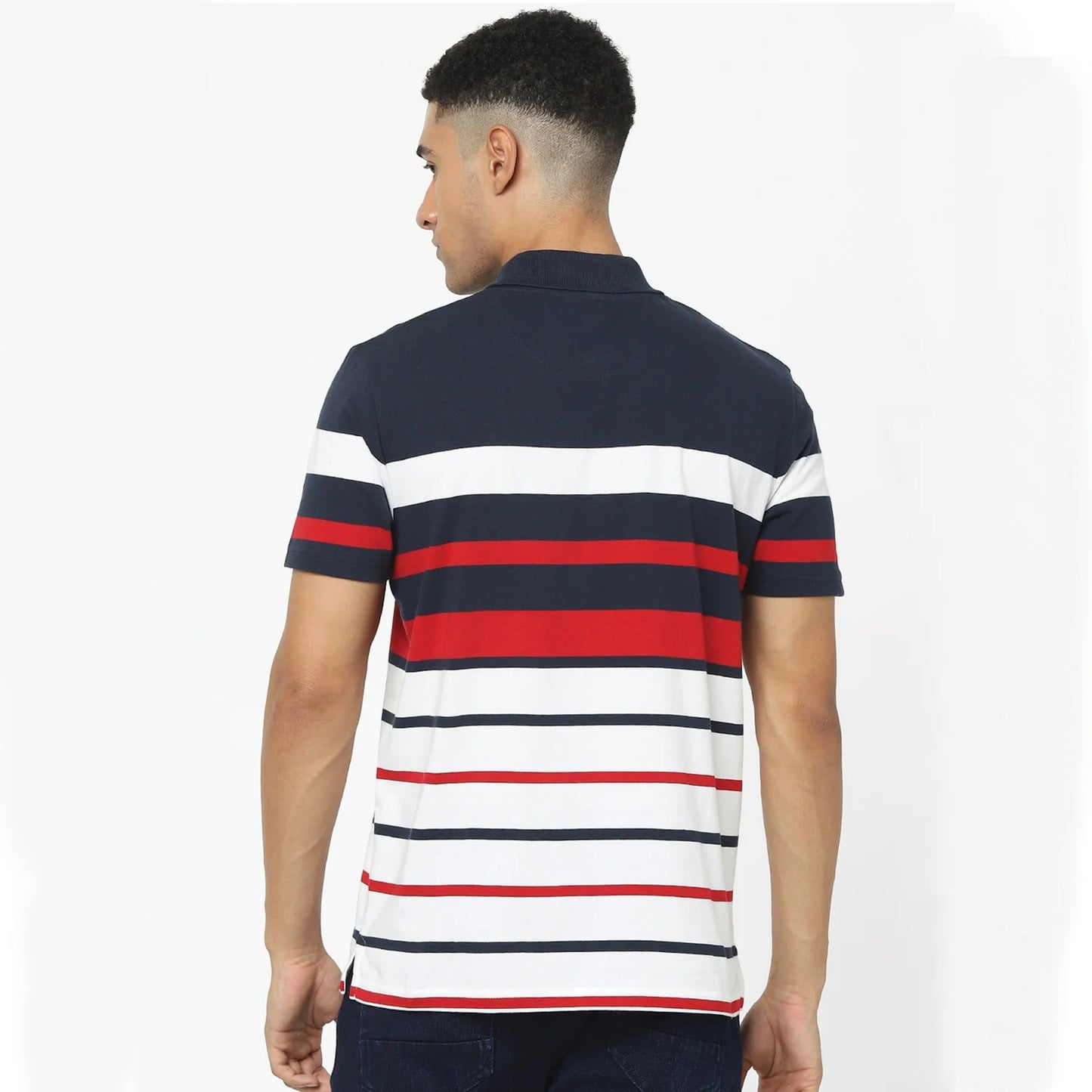 Red Striped Cotton Polo