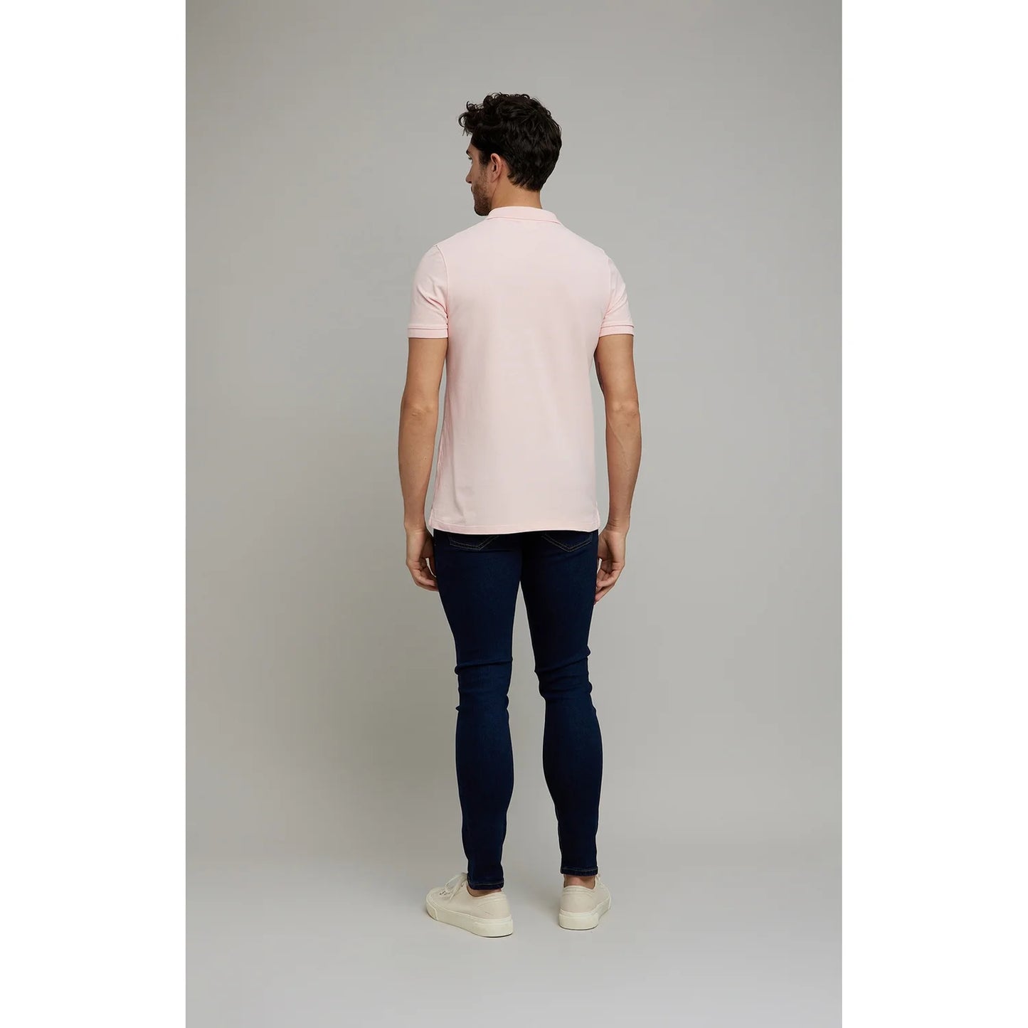 Pink Solid Cotton Polo