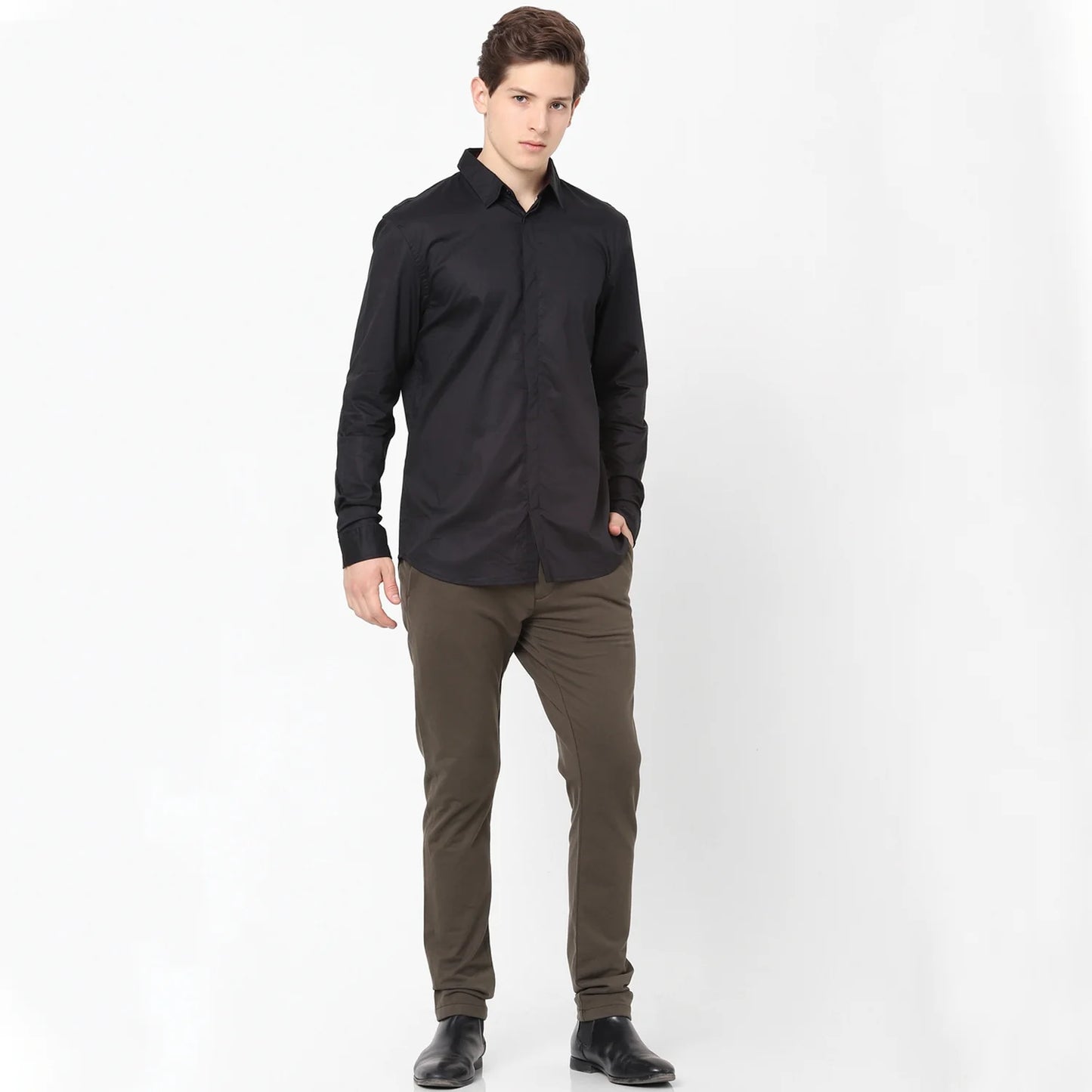 Olive Regular Fit Trousers