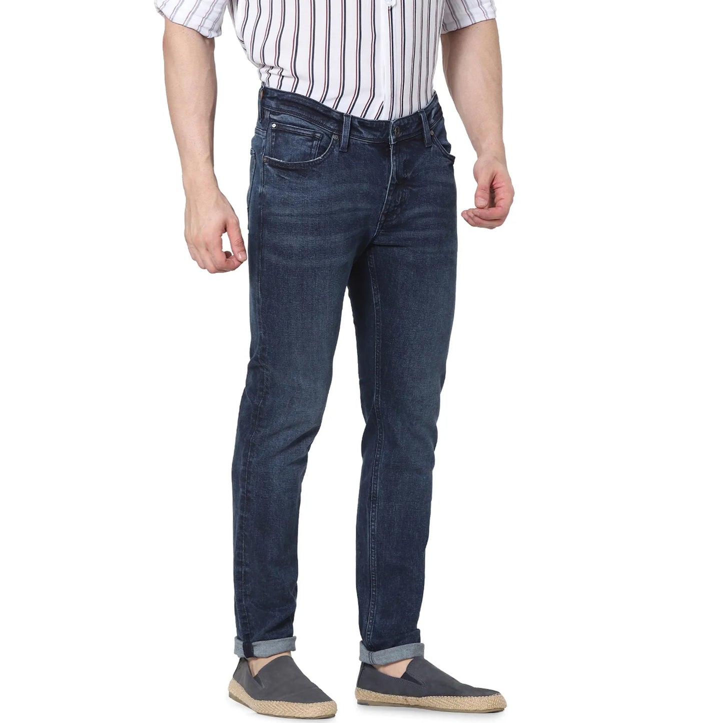 Blue Straight Slim Fit Premium Jeans