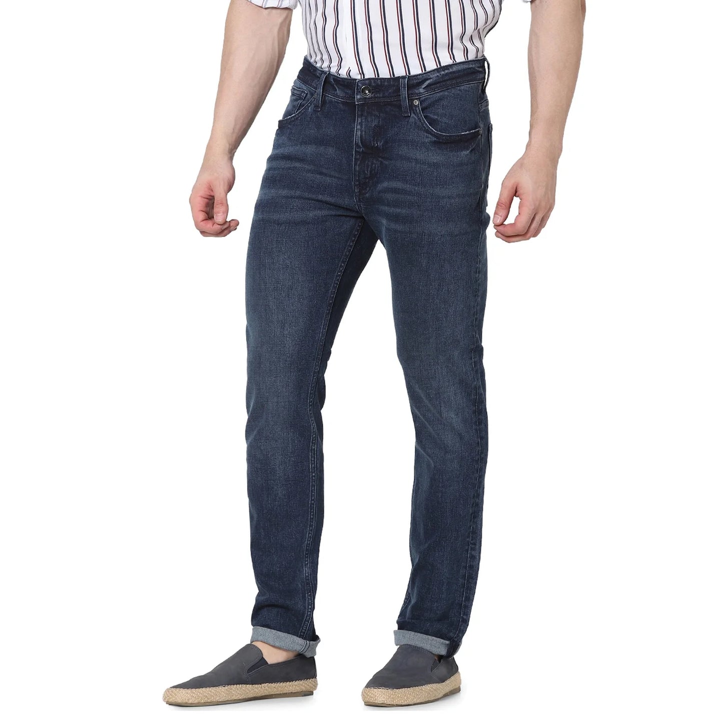 Blue Straight Slim Fit Premium Jeans