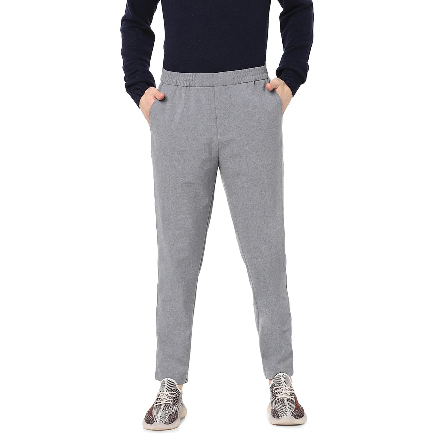 Grey Regular Fit Trousers