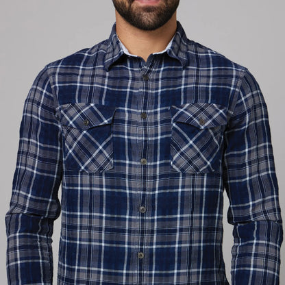 Blue Checks Cotton Shirt