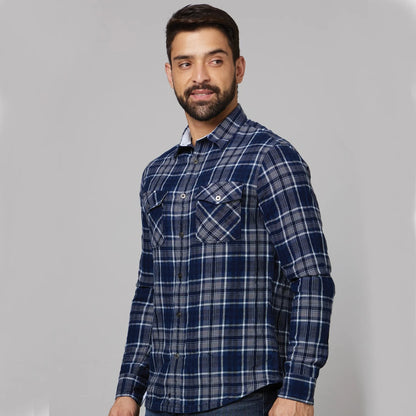 Blue Checks Cotton Shirt