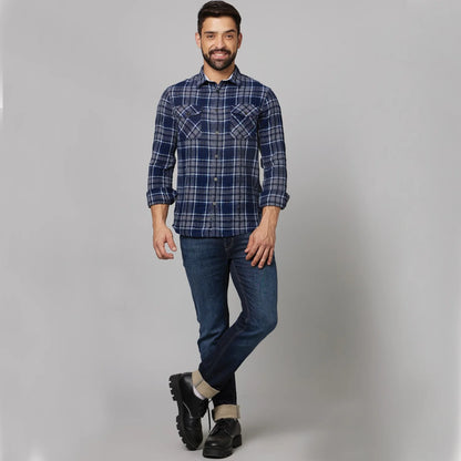 Blue Checks Cotton Shirt