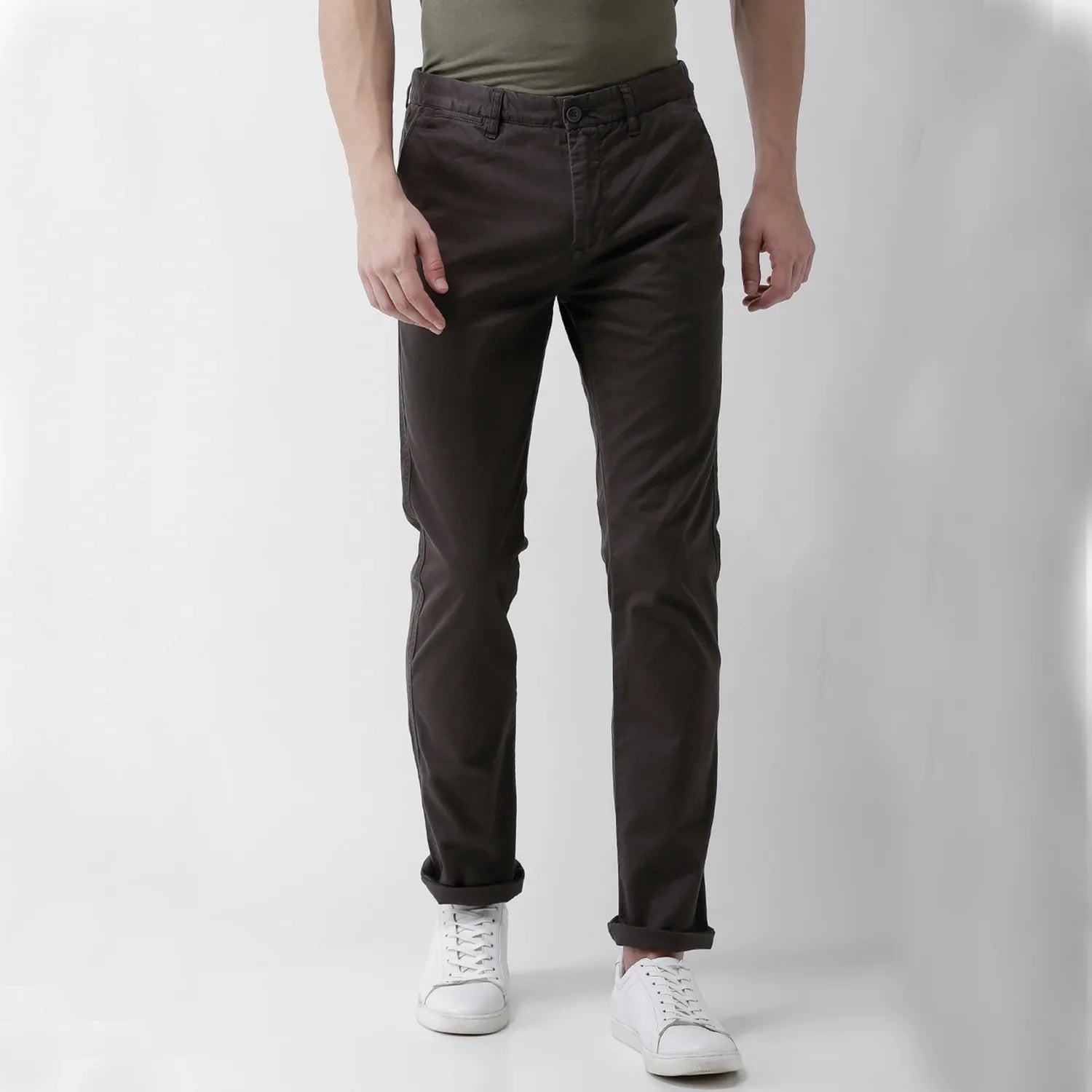 Brown Slim Fit Trousers