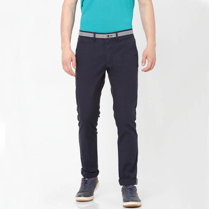 Navy Blue Regular Fit Trousers