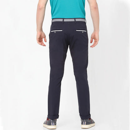 Navy Blue Regular Fit Trousers