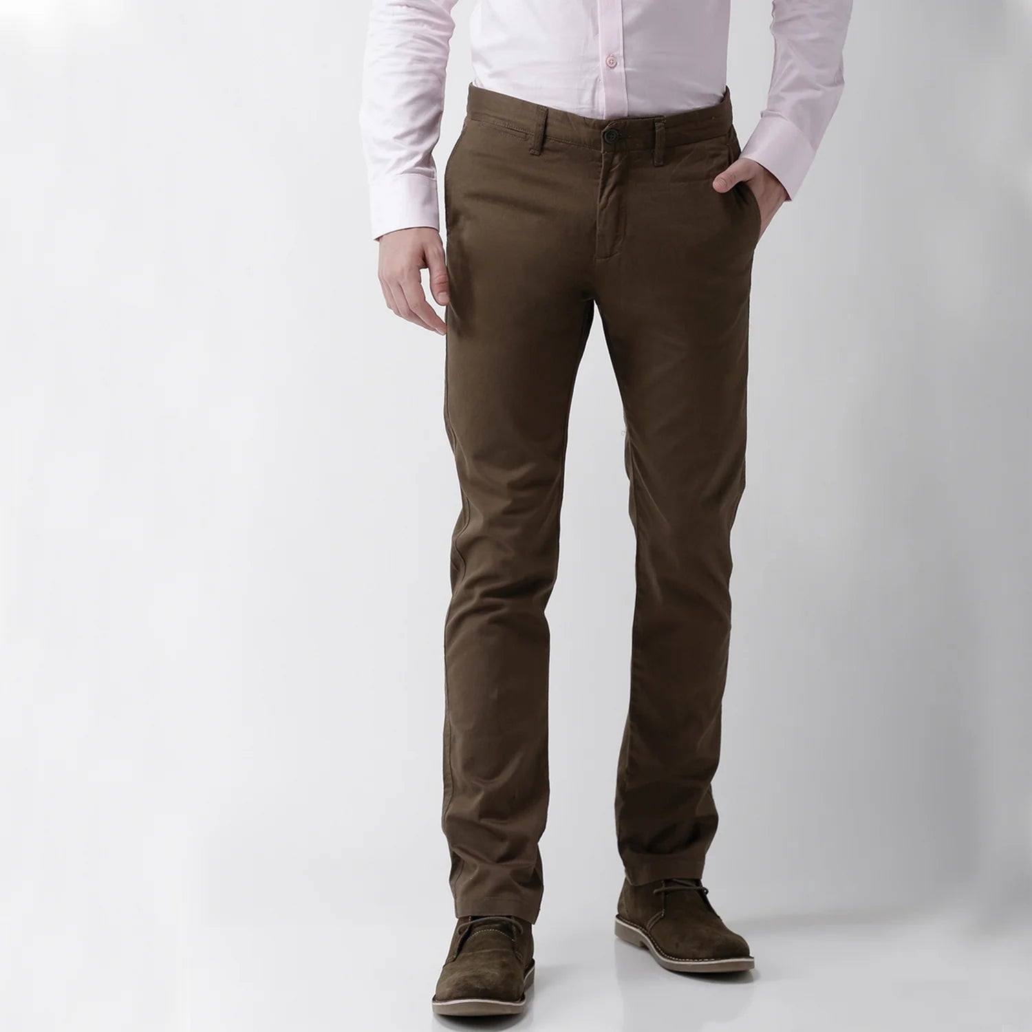 Brown Slim Fit Trousers