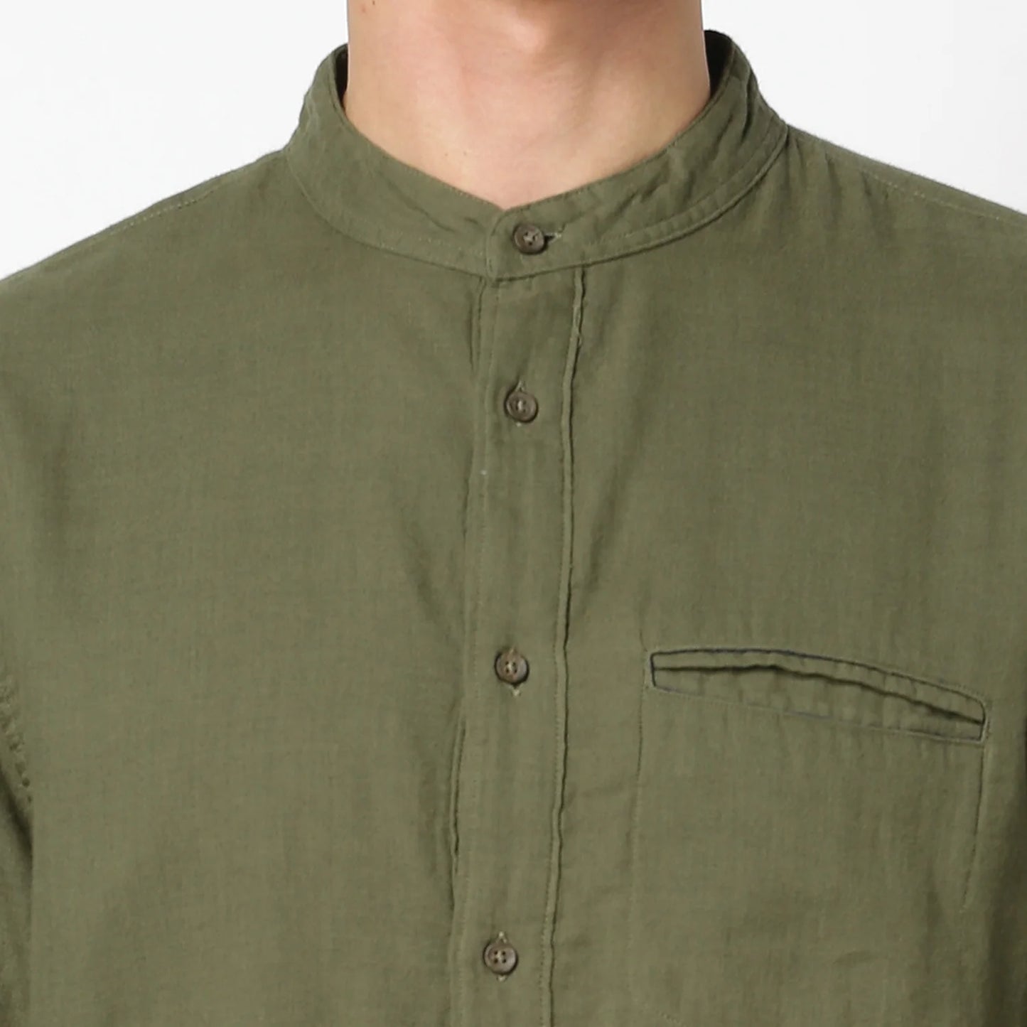 Khaki Solid Cotton Shirt