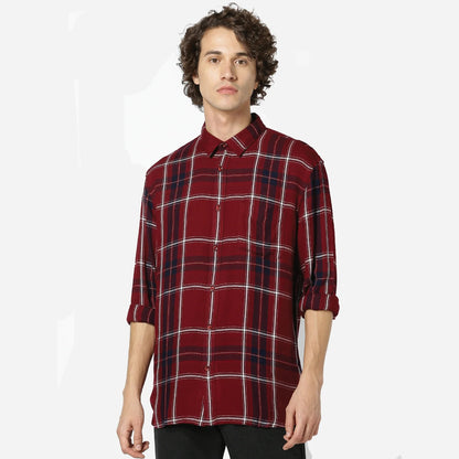 Red Checks Viscose Shirt