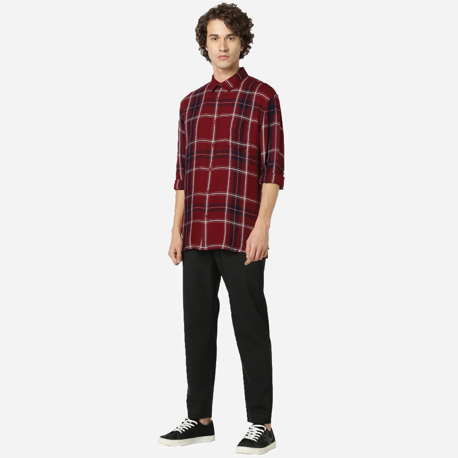 Red Checks Viscose Shirt