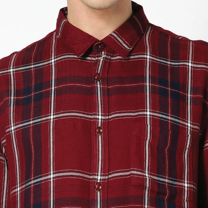 Red Checks Viscose Shirt