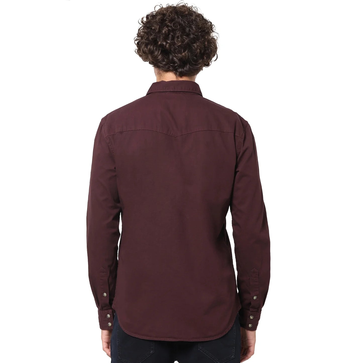 Maroon Solid Cotton Shirt