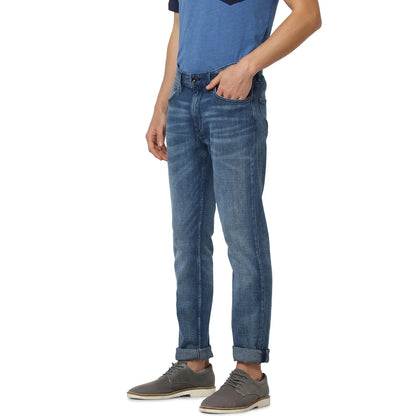 Blue Straight Slim Fit Soft Touch Jeans