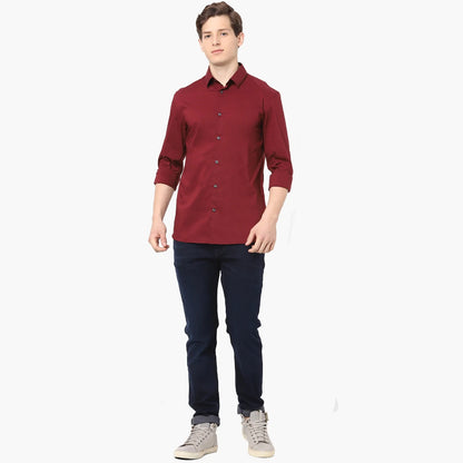 Red Solid Cotton Shirt