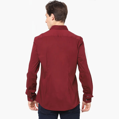 Red Solid Cotton Shirt