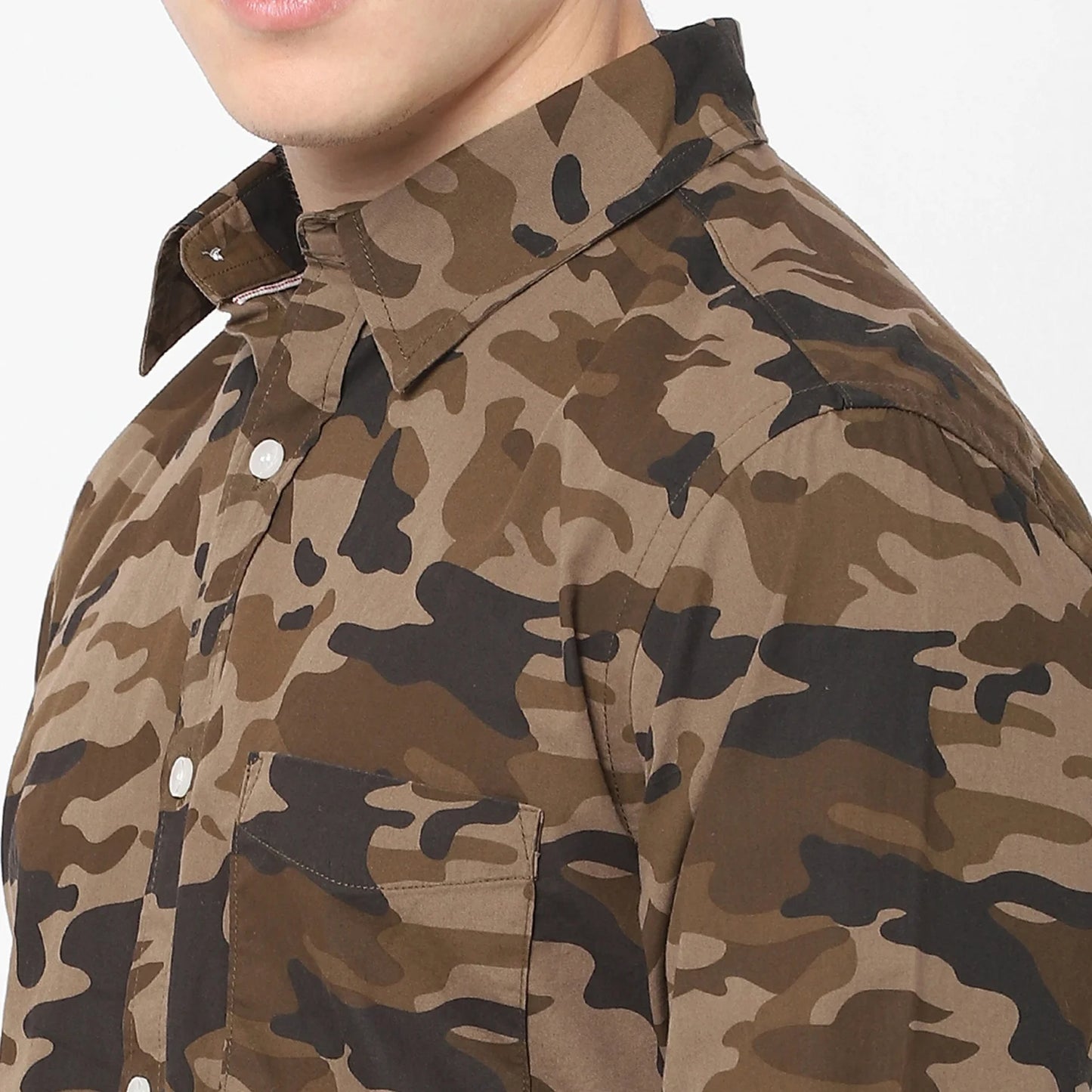 Olive Camouflage Cotton Shirt