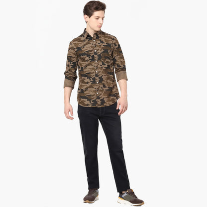 Olive Camouflage Cotton Shirt