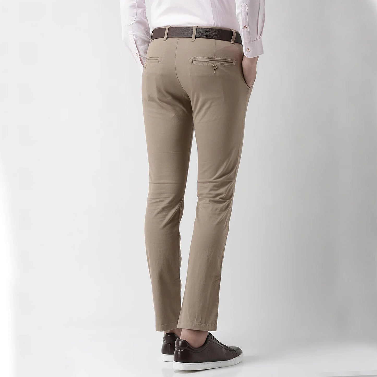 Beige Slim Fit Trousers