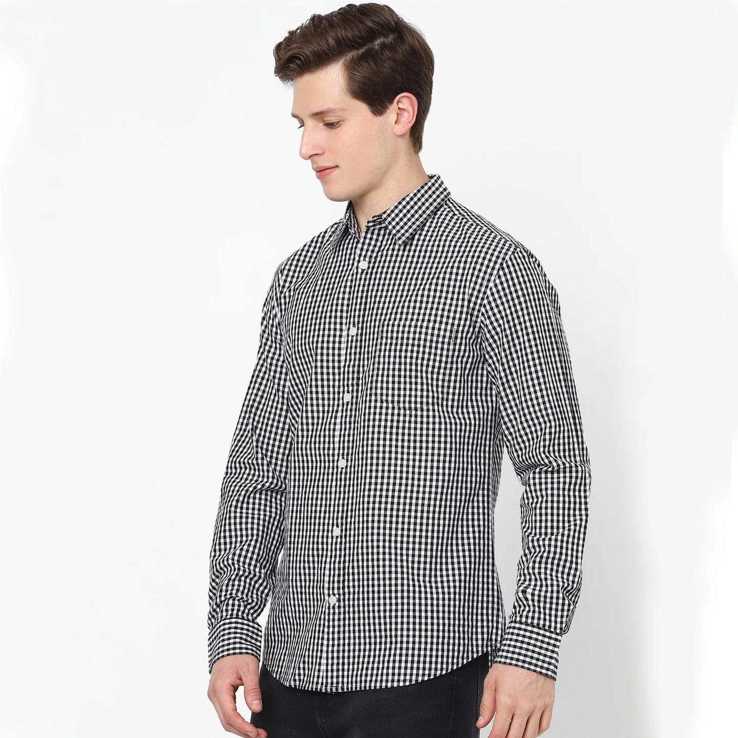 Black Checks Cotton Shirt