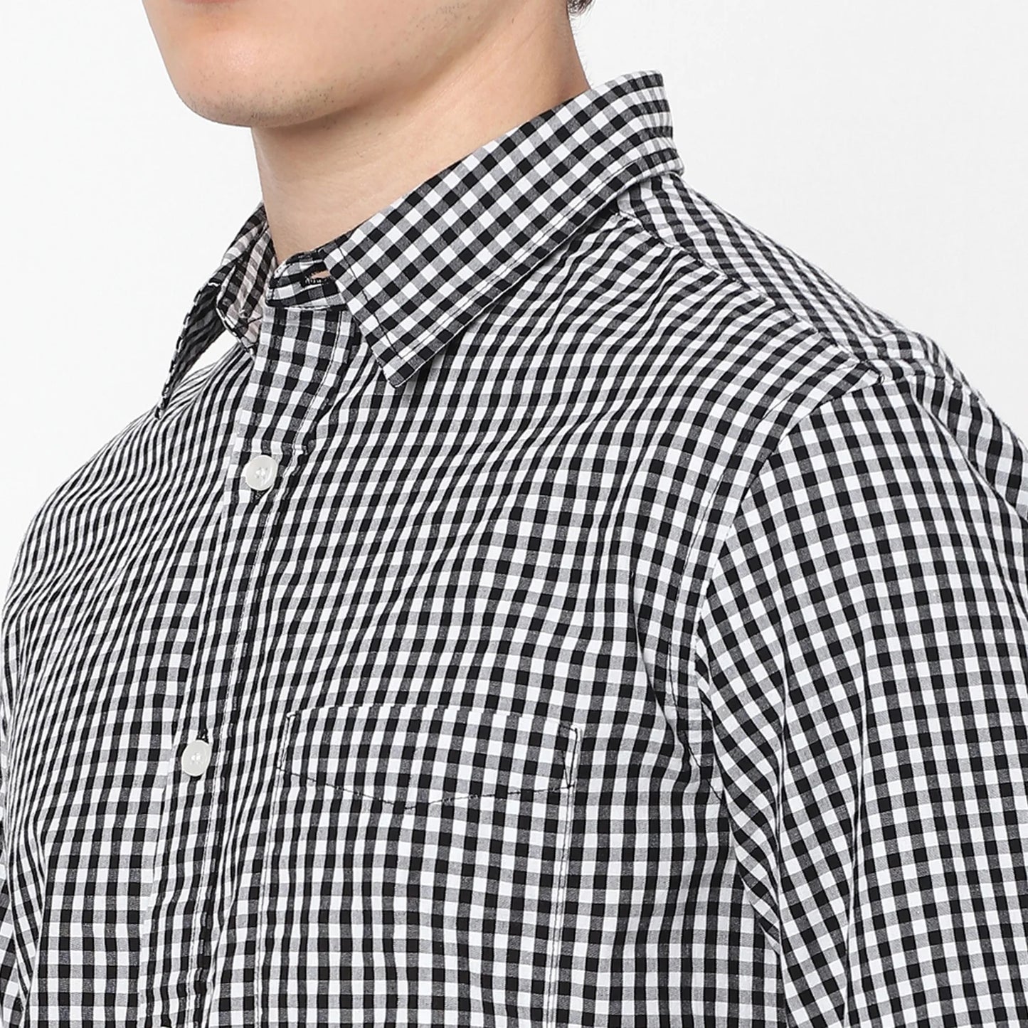 Black Checks Cotton Shirt