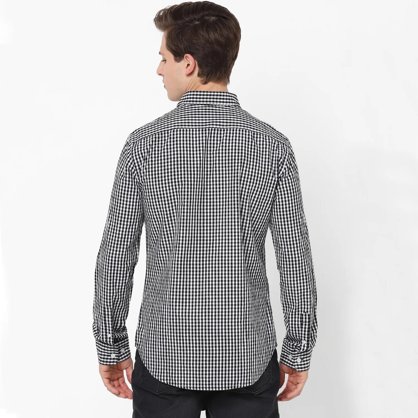 Black Checks Cotton Shirt