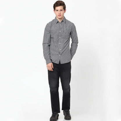 Black Checks Cotton Shirt