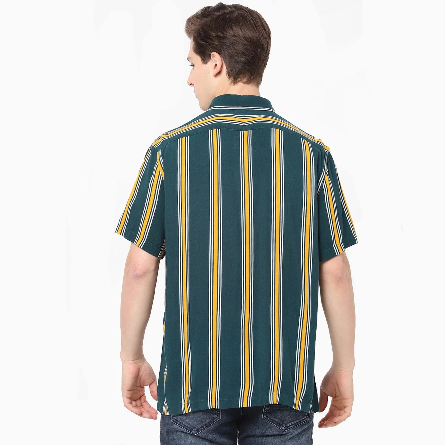 Green Striped Viscose Shirt