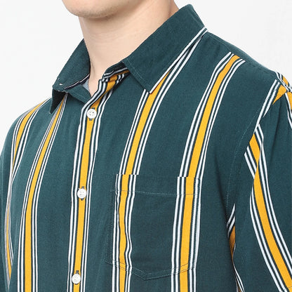 Green Striped Viscose Shirt