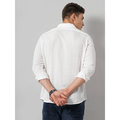 Cream Solid Lyocell Shirt