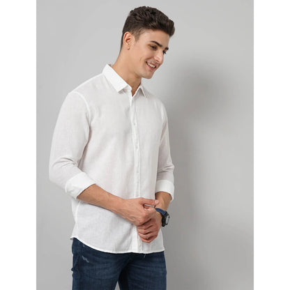 Cream Solid Lyocell Shirt