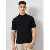 Celio* Solid Regular Fit Cotton Black T-Shirt