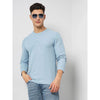 Celio* Solid Comfort Fit Cotton-Blend Blue T-Shirt